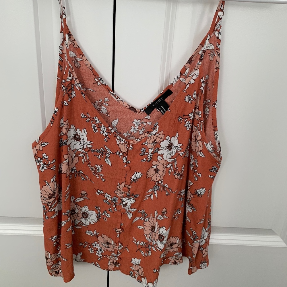 Floral Button-Front Cami Top